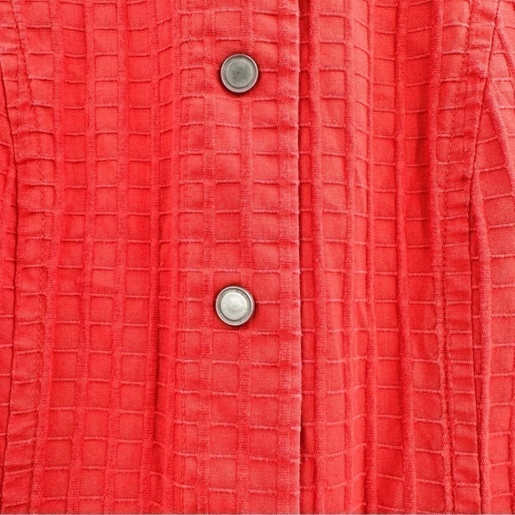 Coldwater Creek Women’s Red Orange Cotton Textured Jacket Size 8P - Picture 6 of 11